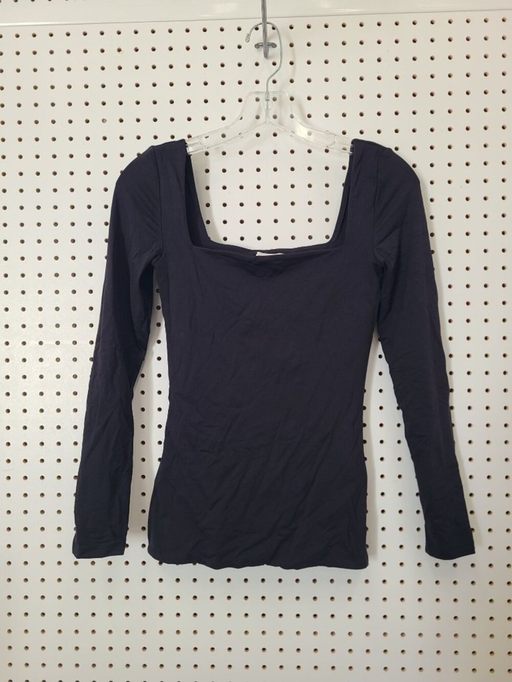 Aritzia Contour Long Sleeve Square Neck Black Top Small